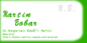 martin bobar business card